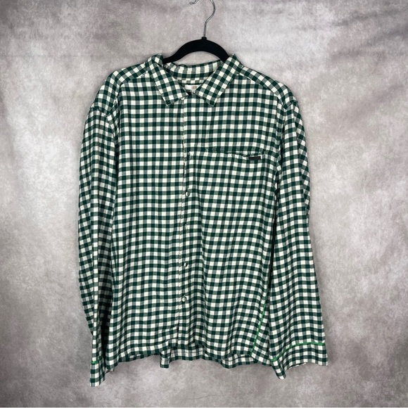 Lunya Lahgo Brushed Flannel Long Sleeve Pant Set In Verdant Check Green Men's M - Picture 12 of 12